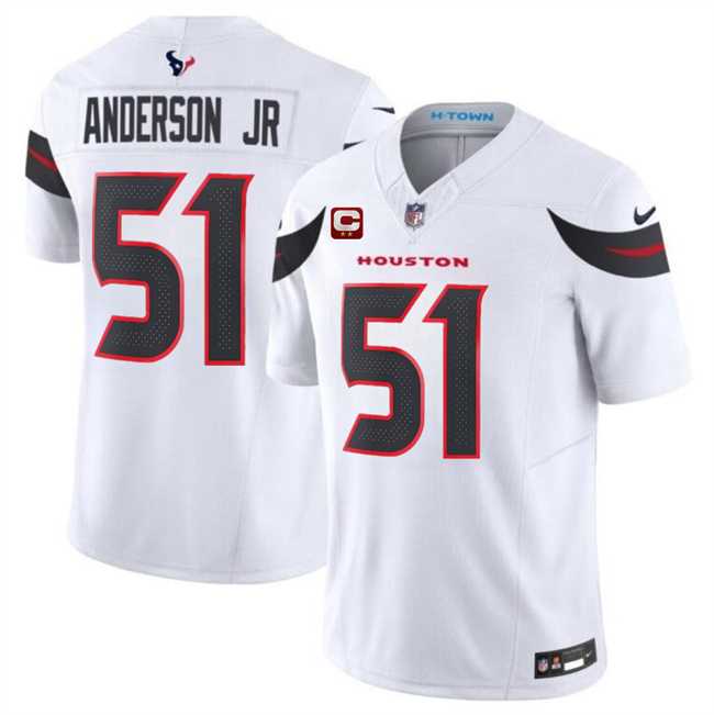 Men & Women & Youth Houston Texans #51 Will Anderson Jr White 2024 Vapor F.U.S.E. With 2-Star C Patch Limited Stitched Jersey->houston texans->NFL Jersey